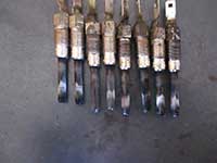 Old glow plugs removed from engine