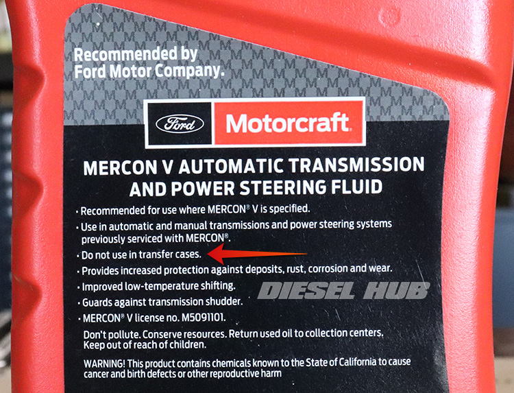 MERCON V transmission fluid label