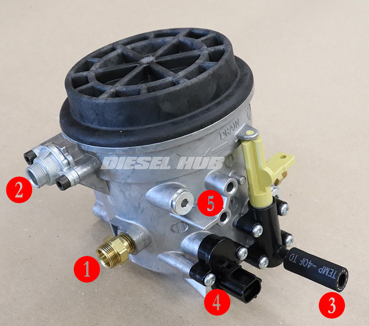 Fuel filter housing flow diagram