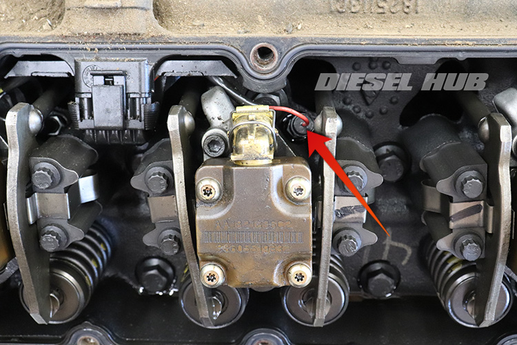 glow plug connector location on a 7.3 liter Power Stroke engine