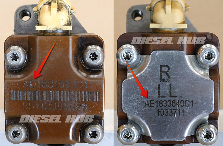 injector code location on 7.3 Power Stroke fuel injectors