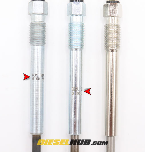 laser etching on real vs fake Motorcraft (Ford) glow plugs