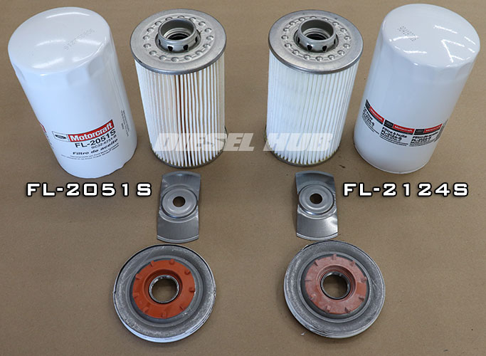 FL2051S and FL2124S Motorcraft oil filters disassembled