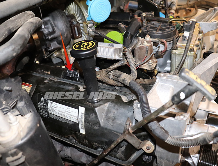 UVCH connector location on late 7.3 liter Power Stroke engine
