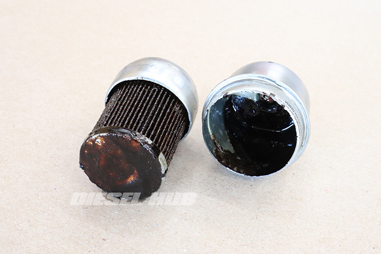 fuel filter clogged with biodiesel deposits