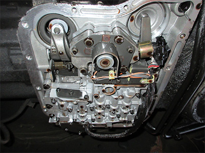 47RE transmission with pan removed