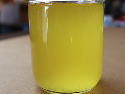 contaminated diesel fuel sample