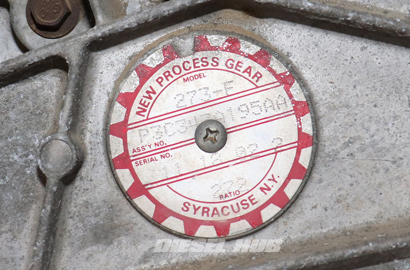 NV-273 transfer case ID tag