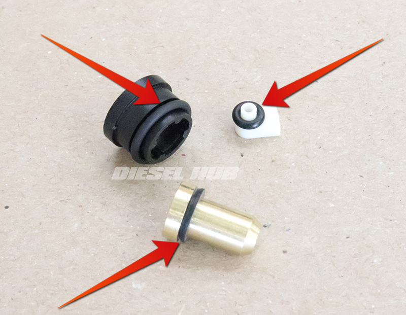 new o-rings installed on various components
