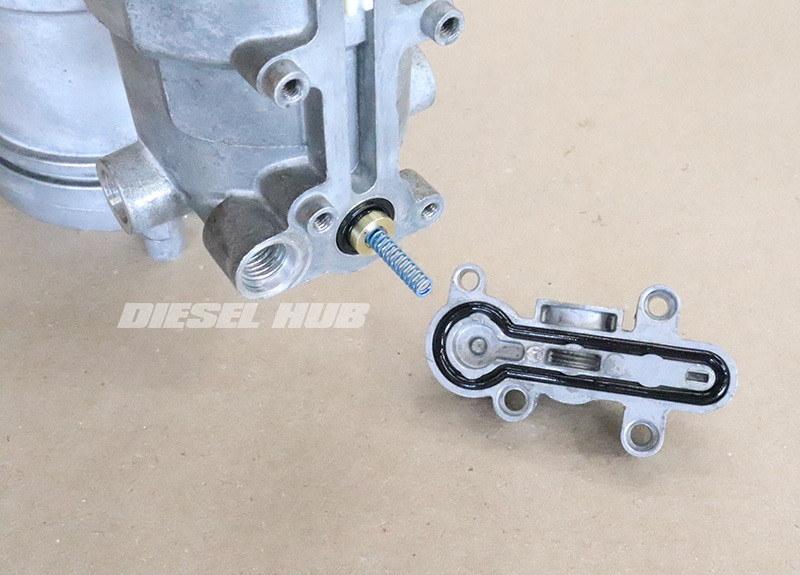 fuel pressure regulator spring and plunger installed