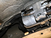 Broken fuel line connector repair with hose and clamps