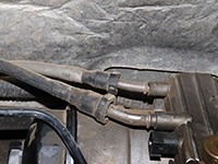 Fuel inlet and return lines from the tank side