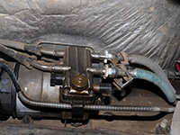 fuel outlet and return lines from the engine side