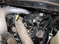 engine mounted fuel filter location