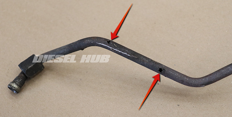 Corroded EBP sensor tube on a 7.3 Power Stroke engine