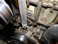 Heater hose on top of water pump