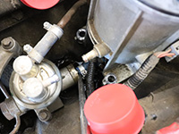 Lower pressure hose closeup