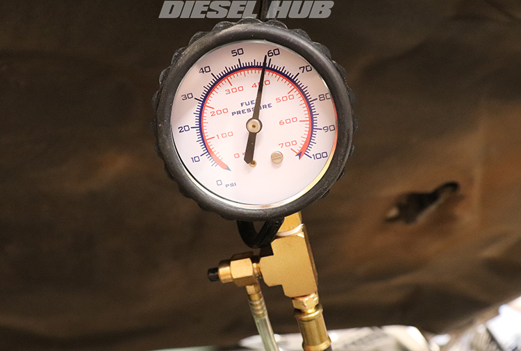 fuel pressure gauge reading