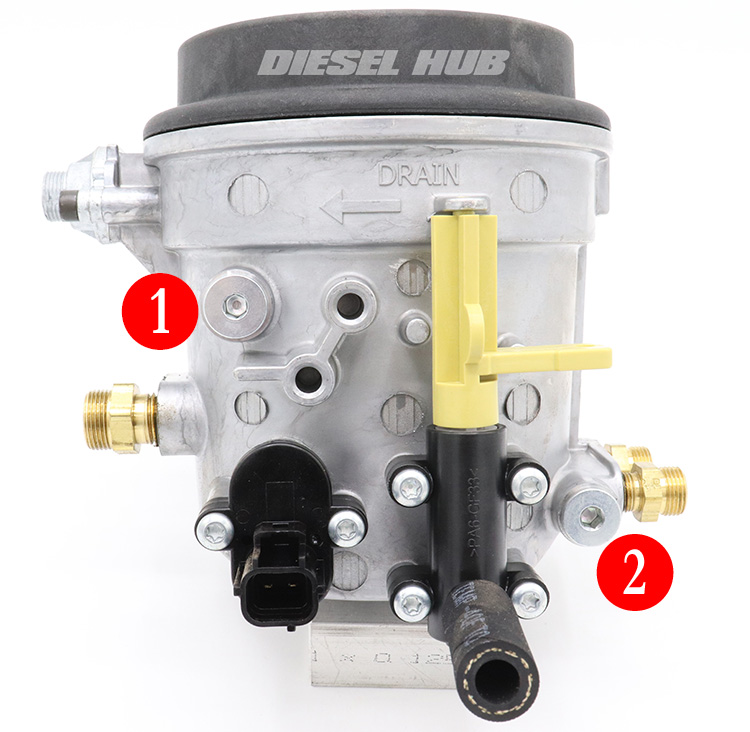 fuel pressure test ports for a 1998 to 2003 Power Stroke engine