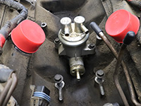 fuel pump outlet lines removed