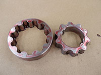 gerotors coated in assembly lube