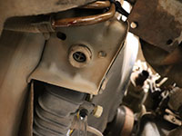 view of pegs on bottom of radiator