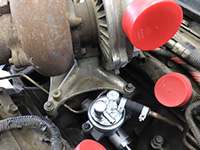 turbocharger pedestal bolts, front