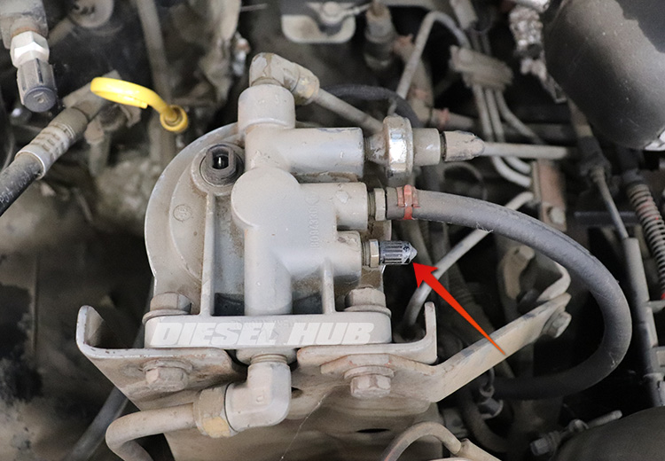 fuel filter base on a 7.3 IDI engine