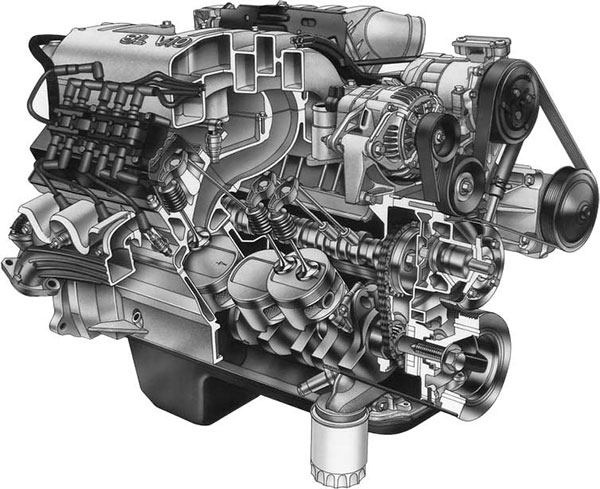 Dodge 8.0L V-10 cutaway rendering