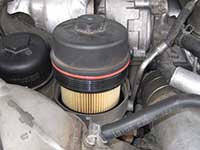 Removing engine mounted fuel filter