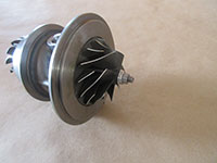 Compressor wheel installed