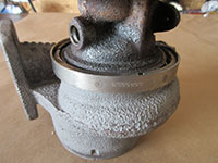 Turbine housing installed to bearing housing