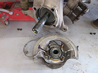wheel hub removed from steering knuckle